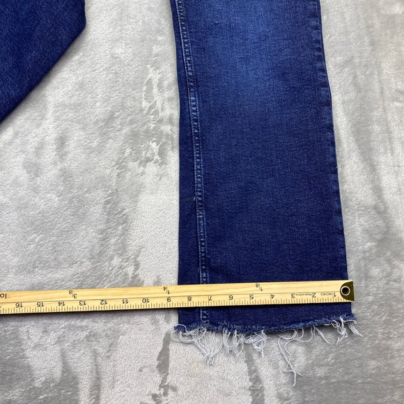 PILCRO High Rise‎ Wide Leg Crop Raw Hem Dark Wash Jeans Womens Size 28 Fits 25" - Picture 4 of 9